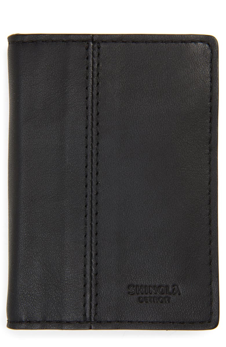 Shinola Split RFID Leather Money Clip Bifold Wallet, Main, color, 