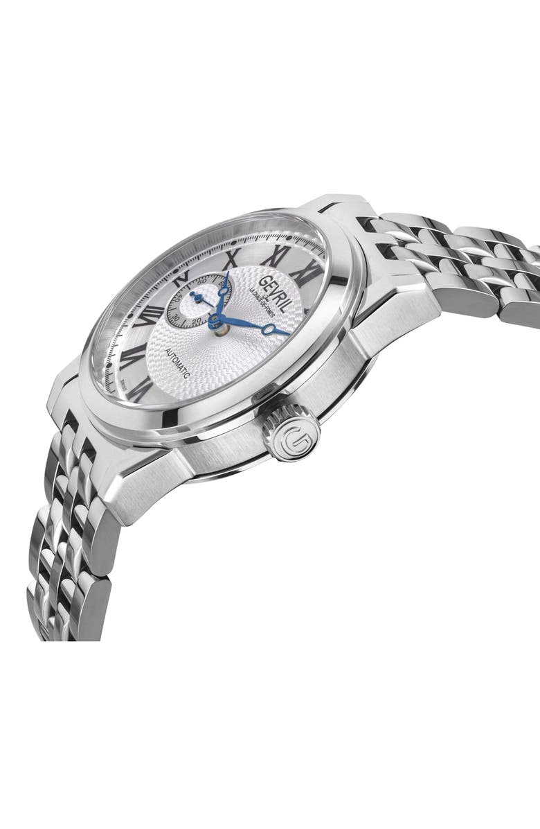 GEVRIL Madison Automatic Bracelet Watch, 39mm, Alternate, color, Silver