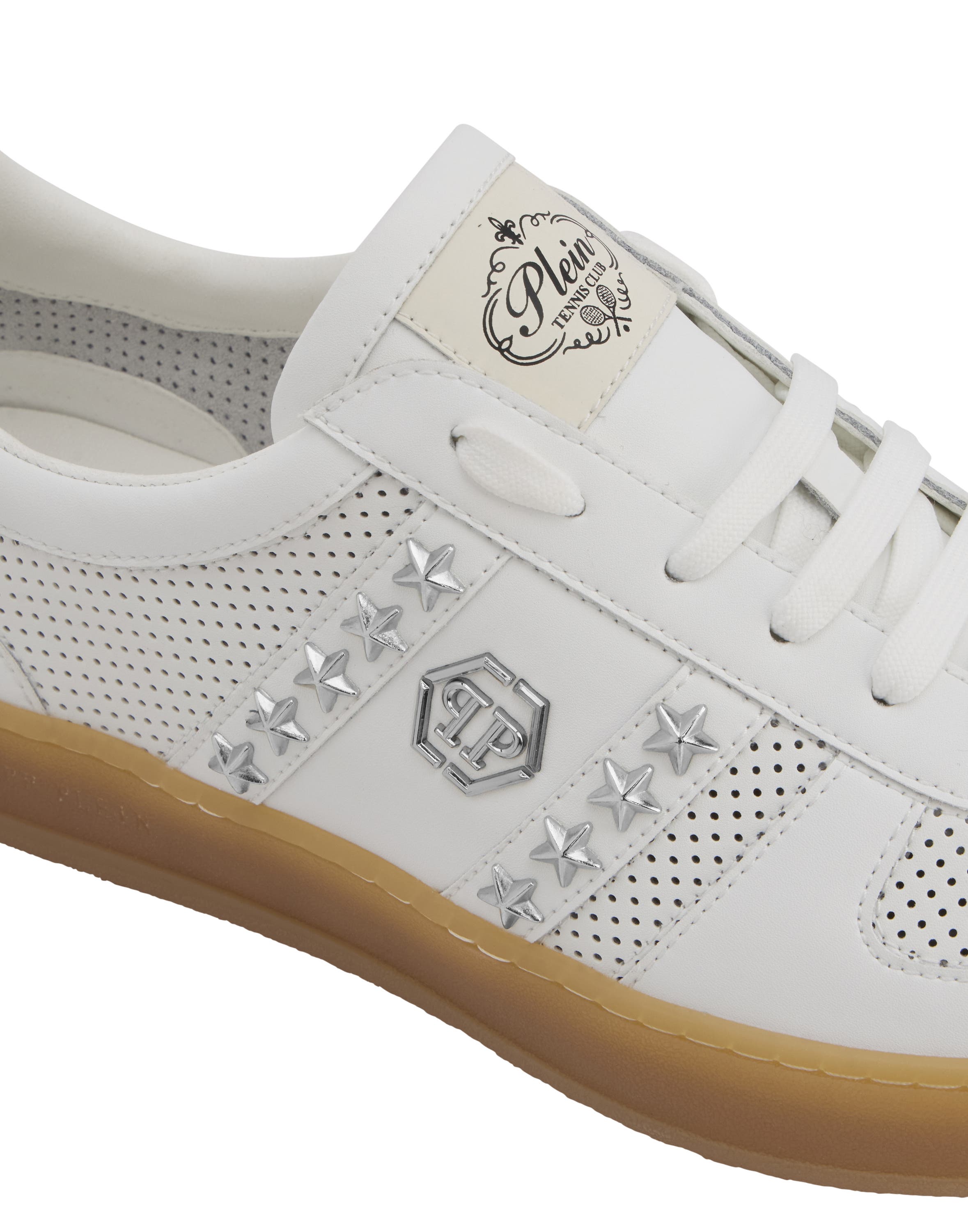Perforated Leather Sneakers Retro Rebel Unisex, Alternate, color, white