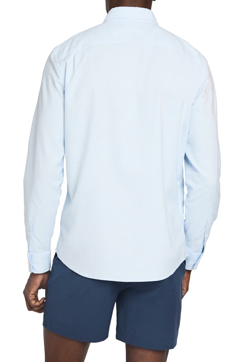 Cotton Blend Oxford Button-Down Shirt, Alternate, color, BLUE HEATHER