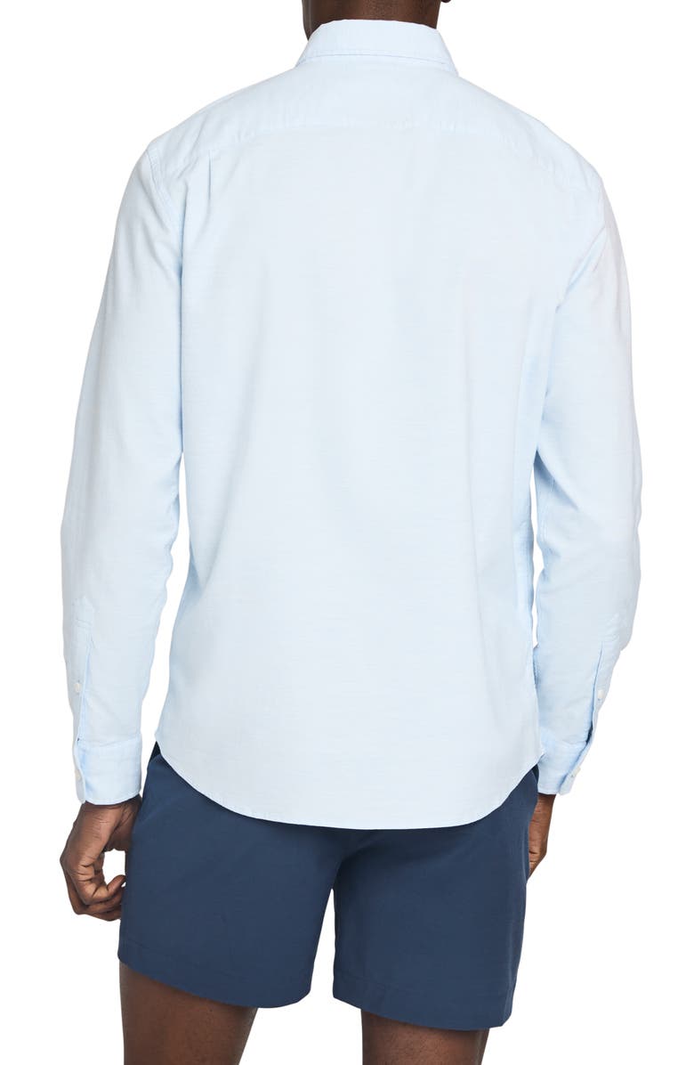 Faherty Cotton Blend Oxford Button-Down Shirt, Alternate, color, Blue Heather