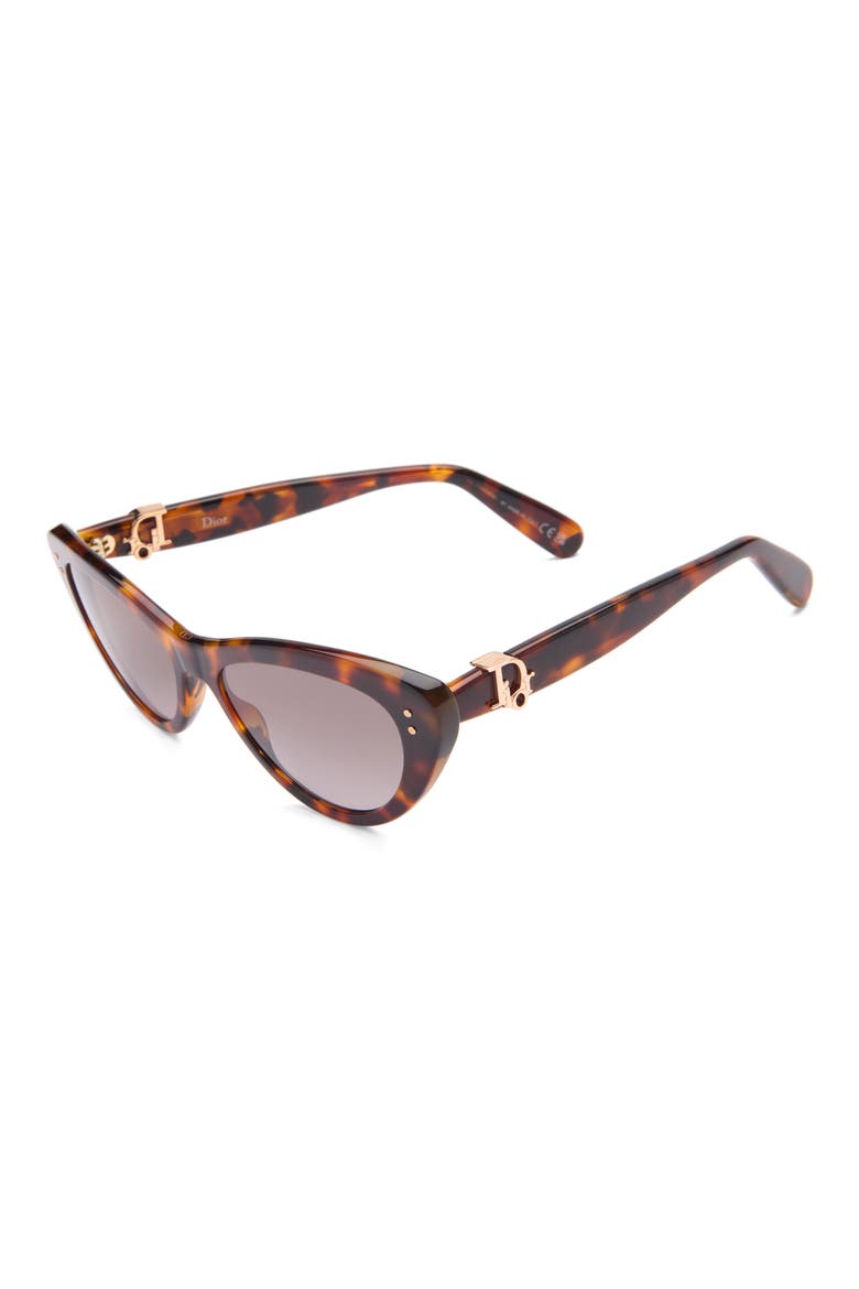 'Dior Oblique B2I Cat Eye Sunglasses, Alternate, color, HAVANA/ GRADIENT BROWN