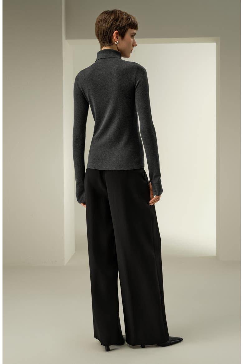 Women's Slim Fit Silk Cashmere Sweater, Alternate, color, Thunder