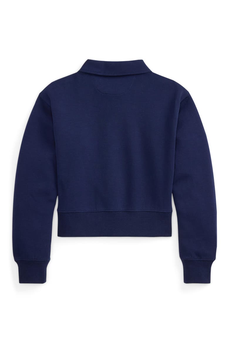 Kids' Double Knit Quarter Zip Polo Sweatshirt, Alternate, color, NEWPORT NAVY