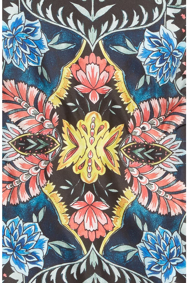 City Floral Diamond Scarf, Alternate, color, BLACK