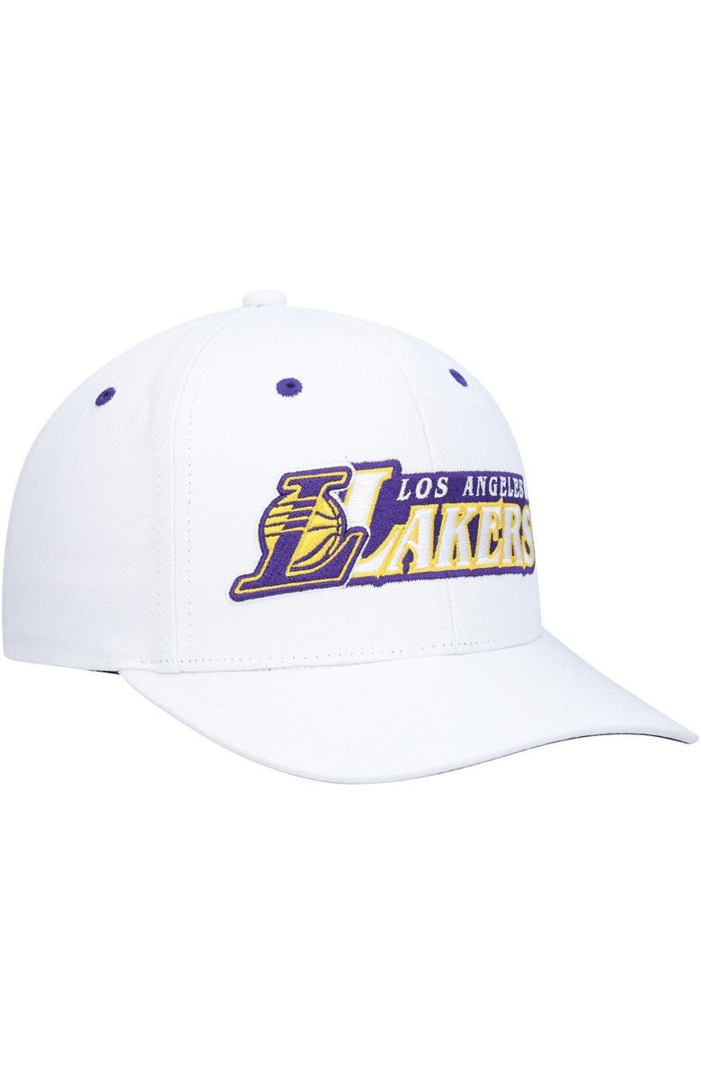 Mitchell & Ness Men's Mitchell & Ness White Los Angeles Lakers Oh Word Pro Snapback Hat, Alternate, color, 