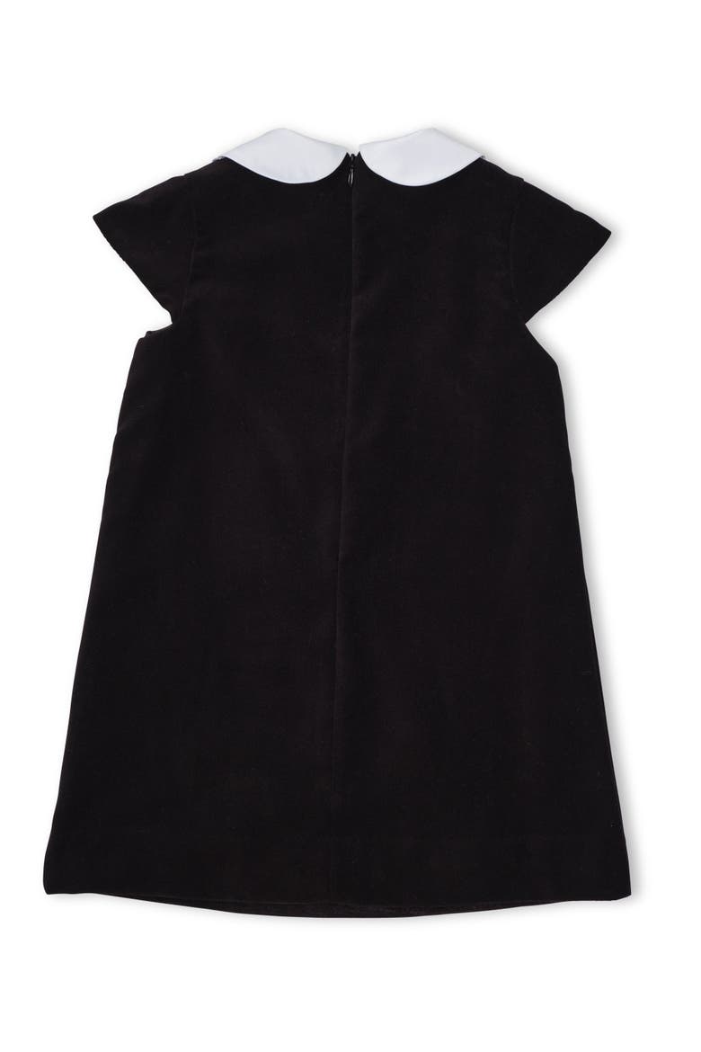 Velvet Dress With Flowers, Alternate, color, Black
