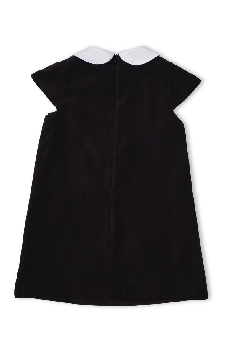 Florence Eiseman Velvet Dress With Flowers, Alternate, color, Black