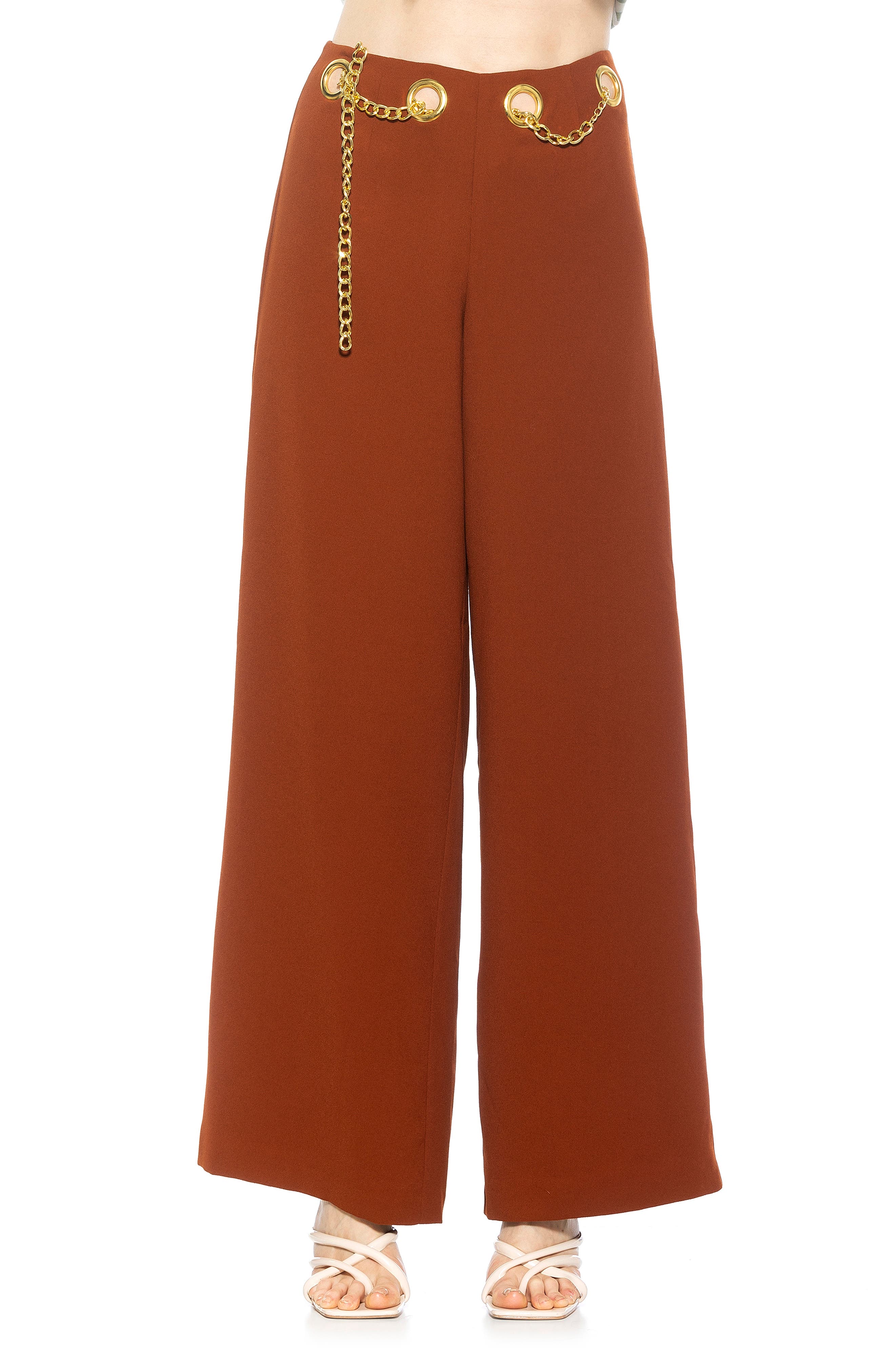 Alexia Admor Cassie Grommet High Waist Wide Leg Pants