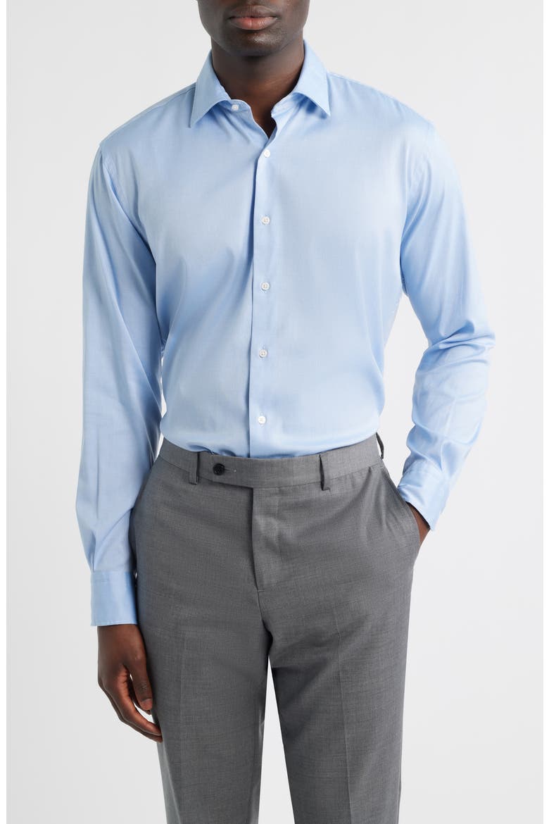 Campbell Perfect Pinpoint Regular Fit Button-Up Shirt, Main, color, COTTAGE BLUE
