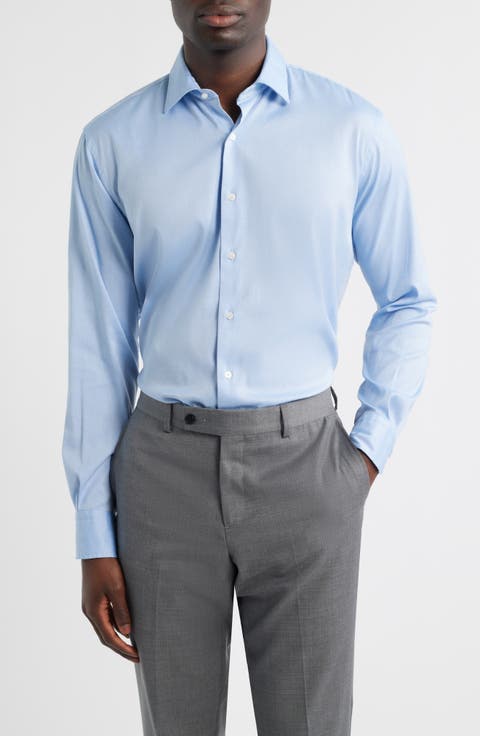 Campbell Perfect Pinpoint Regular Fit Button-Up Shirt