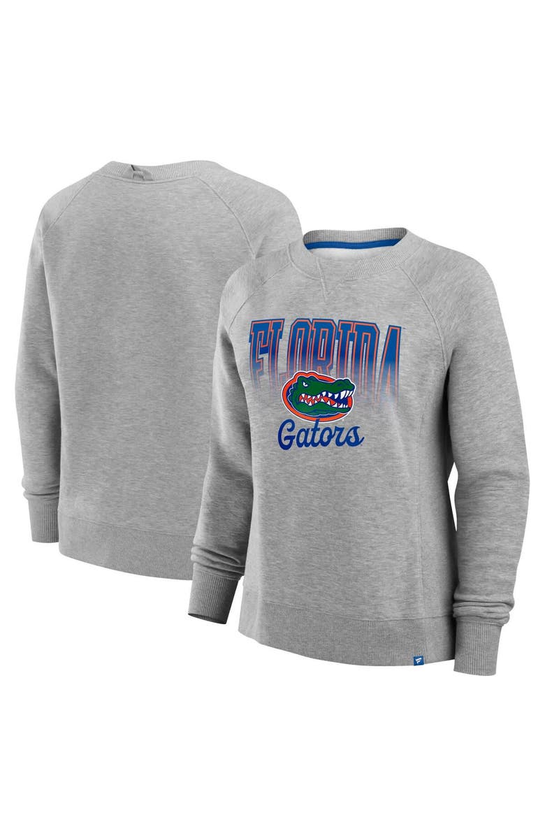 FANATICS Women's Fanatics Heather Gray Florida Gators Training Camp Hit Hard Fleece Pullover Sweatshirt, Alternate, color, Heather Gray