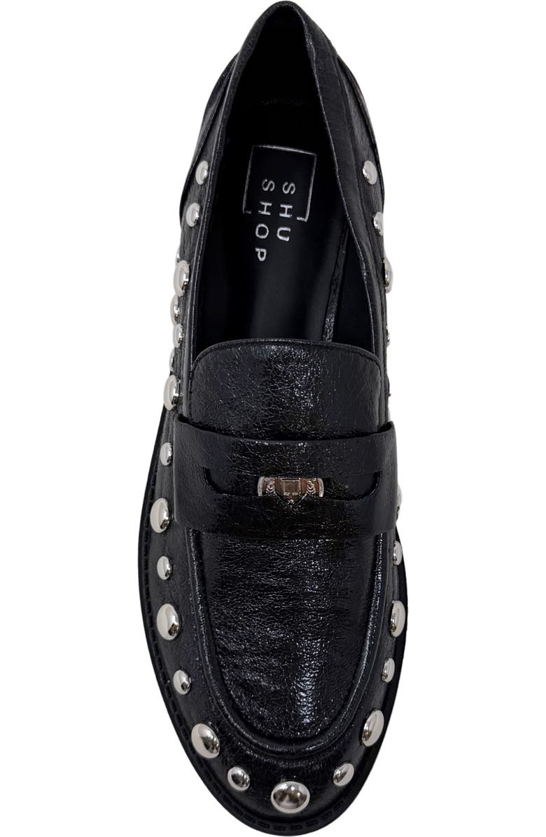 SHUSHOP Trisha Penny Loafer, Alternate, color, Charcoal