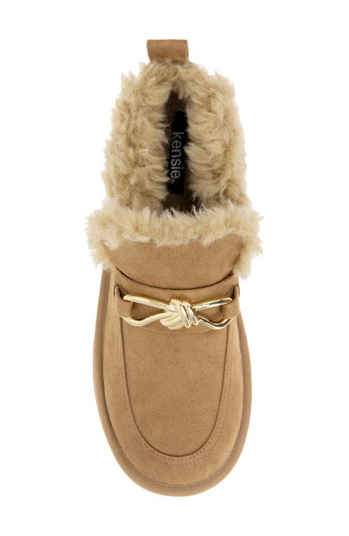 Kensie Laura Faux Shearling Lined Bootie In Brown