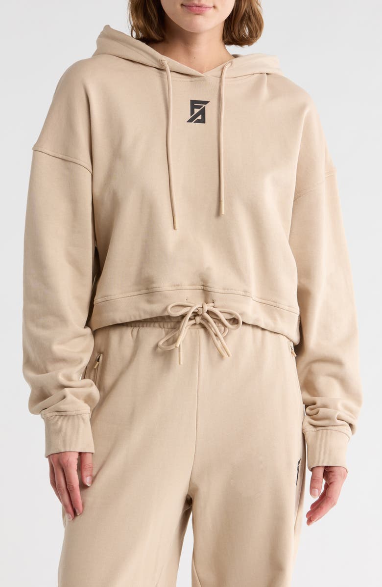 Faith Connexion Crop Hoodie, Main, color, Doeskin