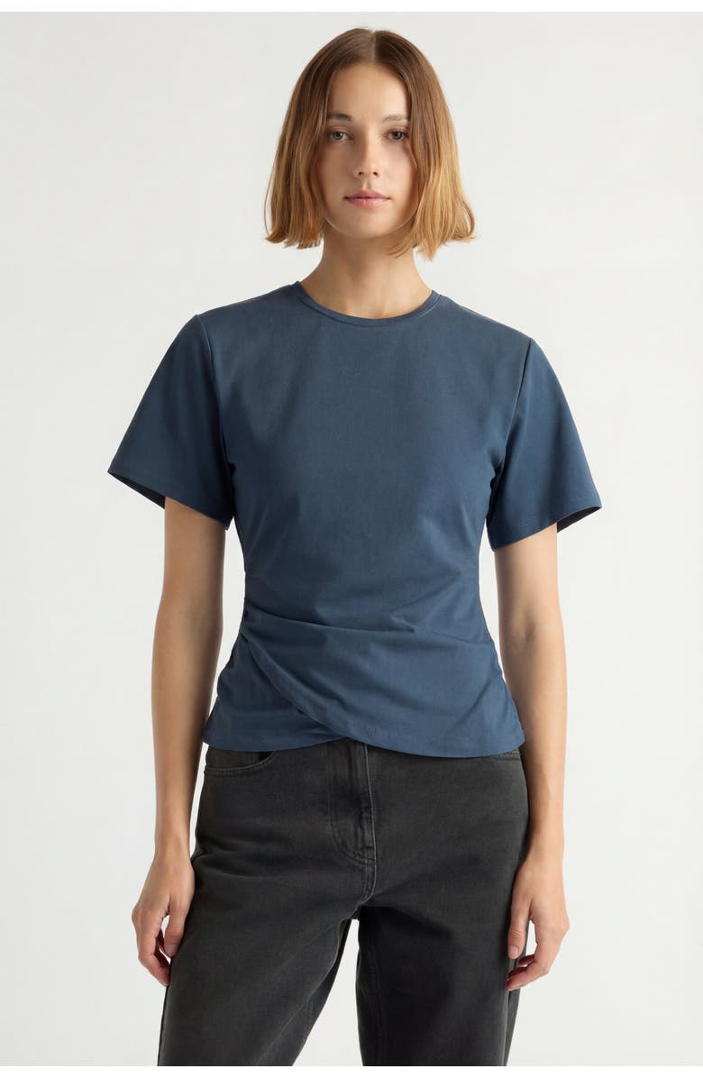 Modern Citizen Janette Front-Wrap Jersey Tee, Alternate, color, Vintage Blue