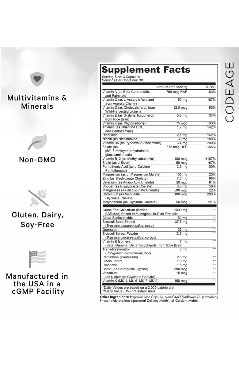 Codeage Multivitamin Recovery - Vitamins & Minerals Supplement, Alternate, color, White
