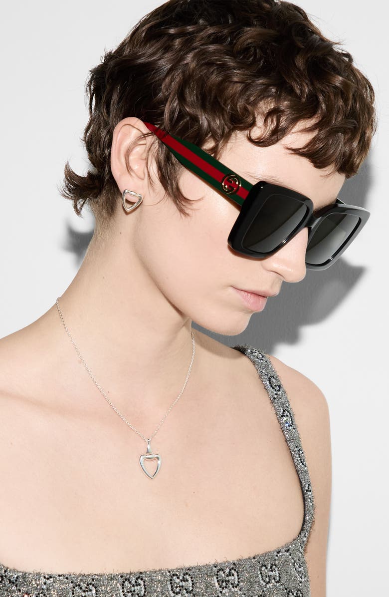 Gucci Heart Pendant Necklace, Alternate, color, Silver