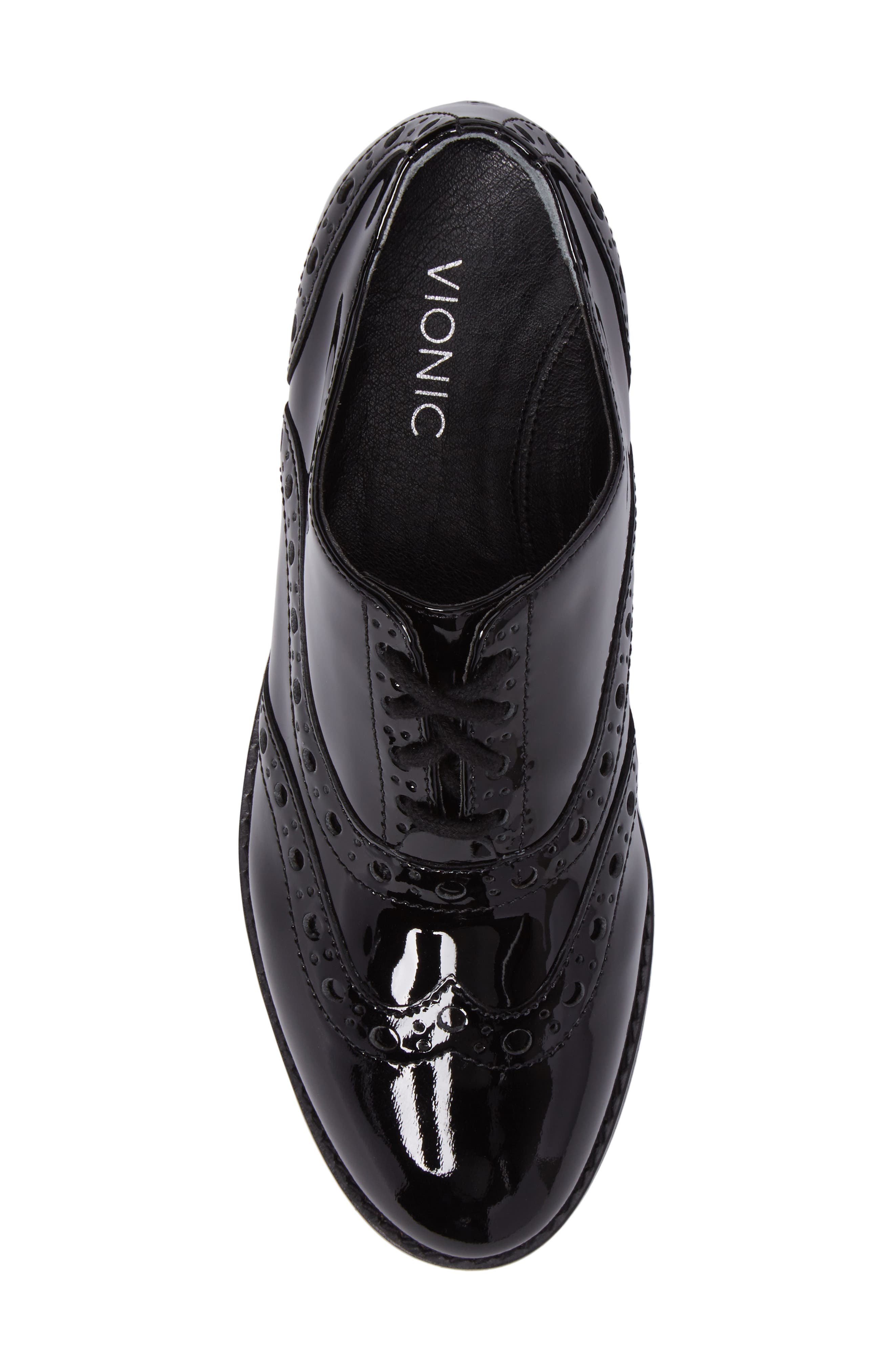 Vionic Hadley Wingtip, Alternate, color, BLACK PATENT LEATHER