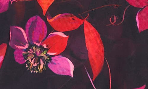 Parker Floral Mesh Mock Neck Long Sleeve Top In Black