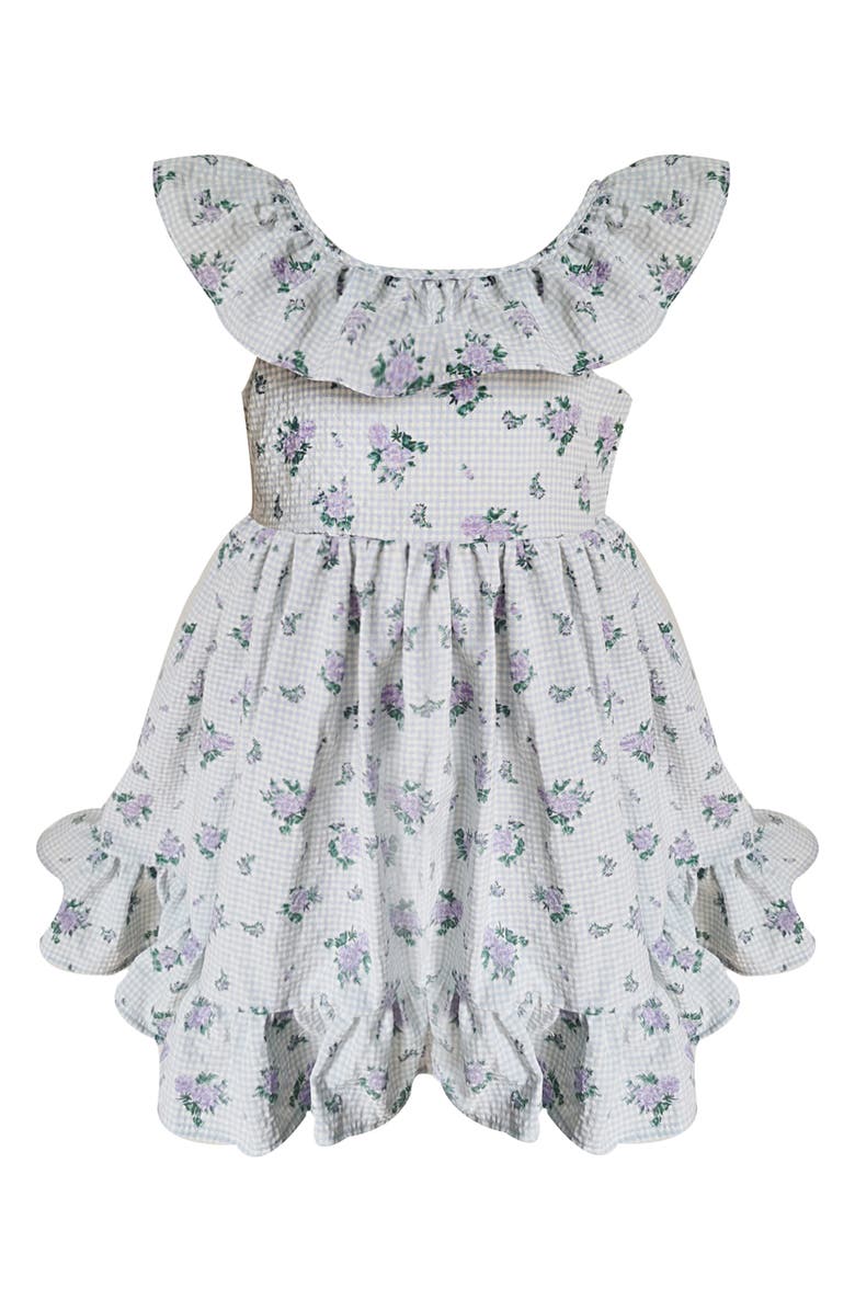 Popatu Floral Print Ruffle Cotton Dress, Main, color,