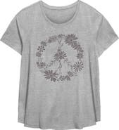 Lost Gods Women's Lost Gods Floral Peace Symbol Graphic T-Shirt