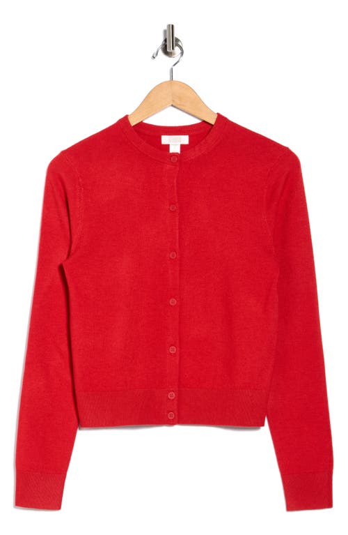 Nordstrom Rack Crewneck Cardigan In Red