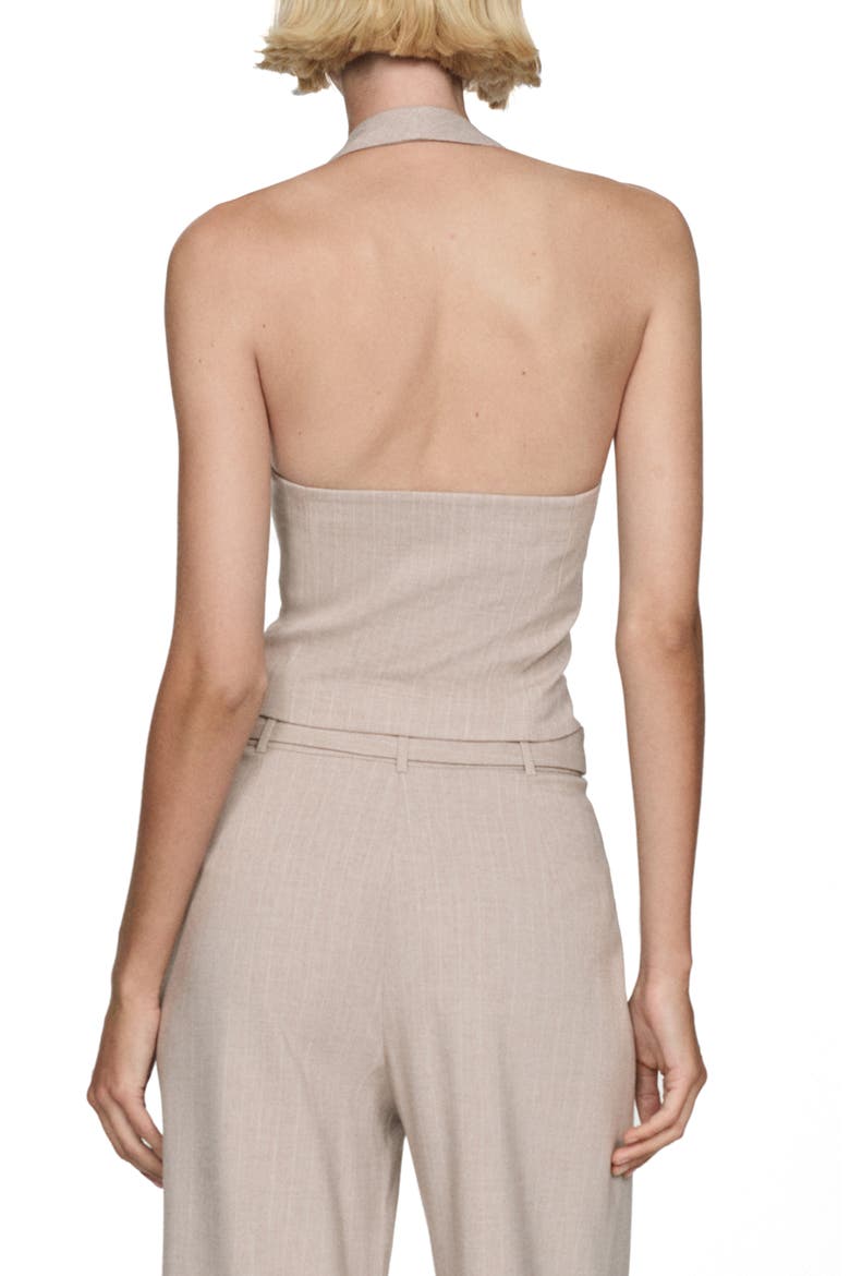 Pinstripe Halter Vest, Alternate, color, BEIGE