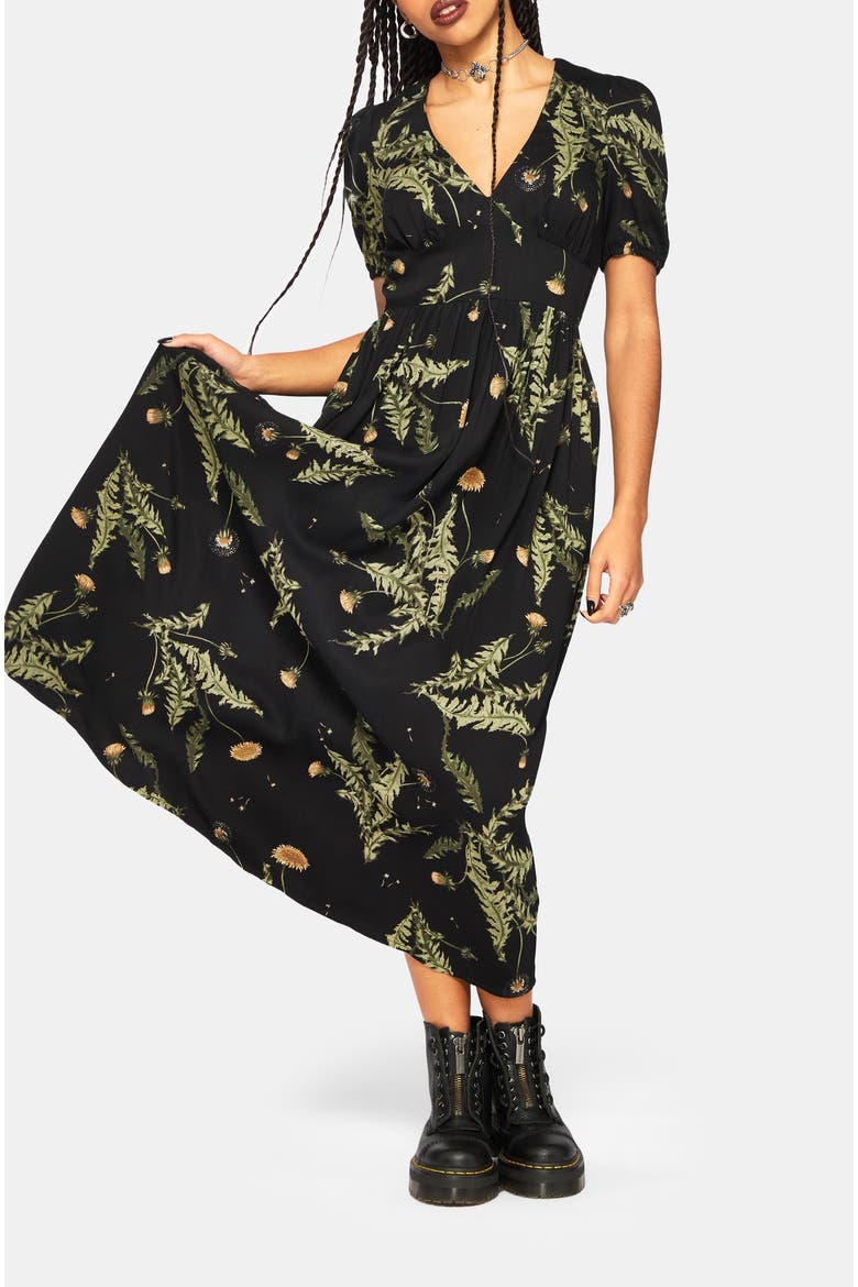 Cimora Puff Sleeve Maxi Dress, Alternate, color, Black