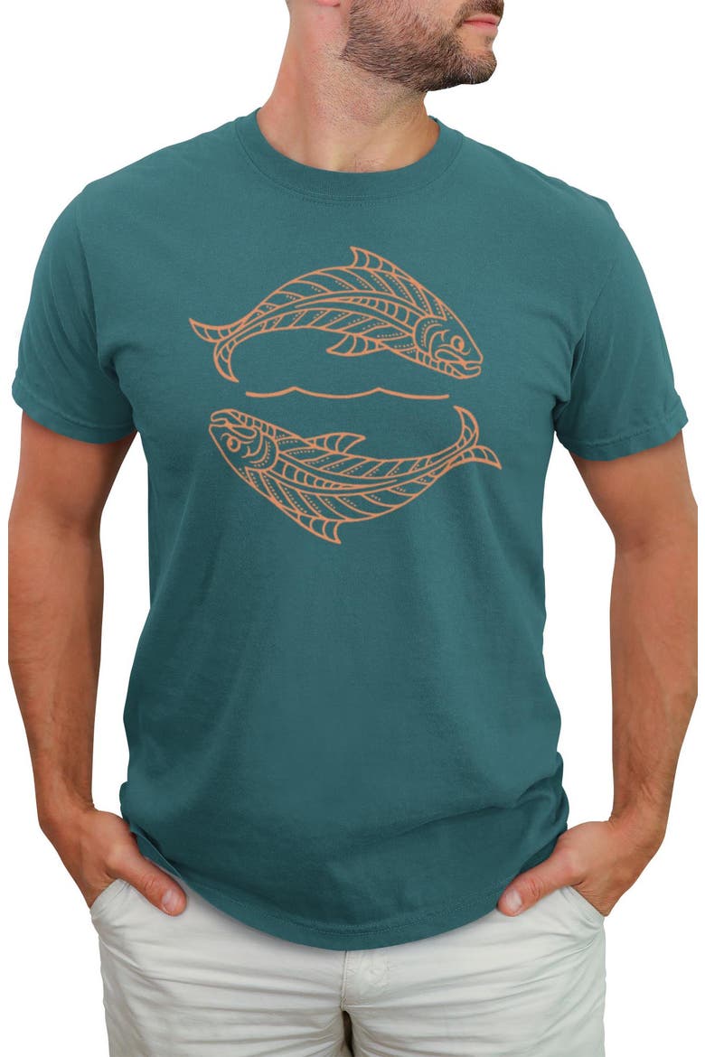 Men's Lost Gods Simple Fish Print  Graphic T-Shirt, Main, color, Blue Spruce