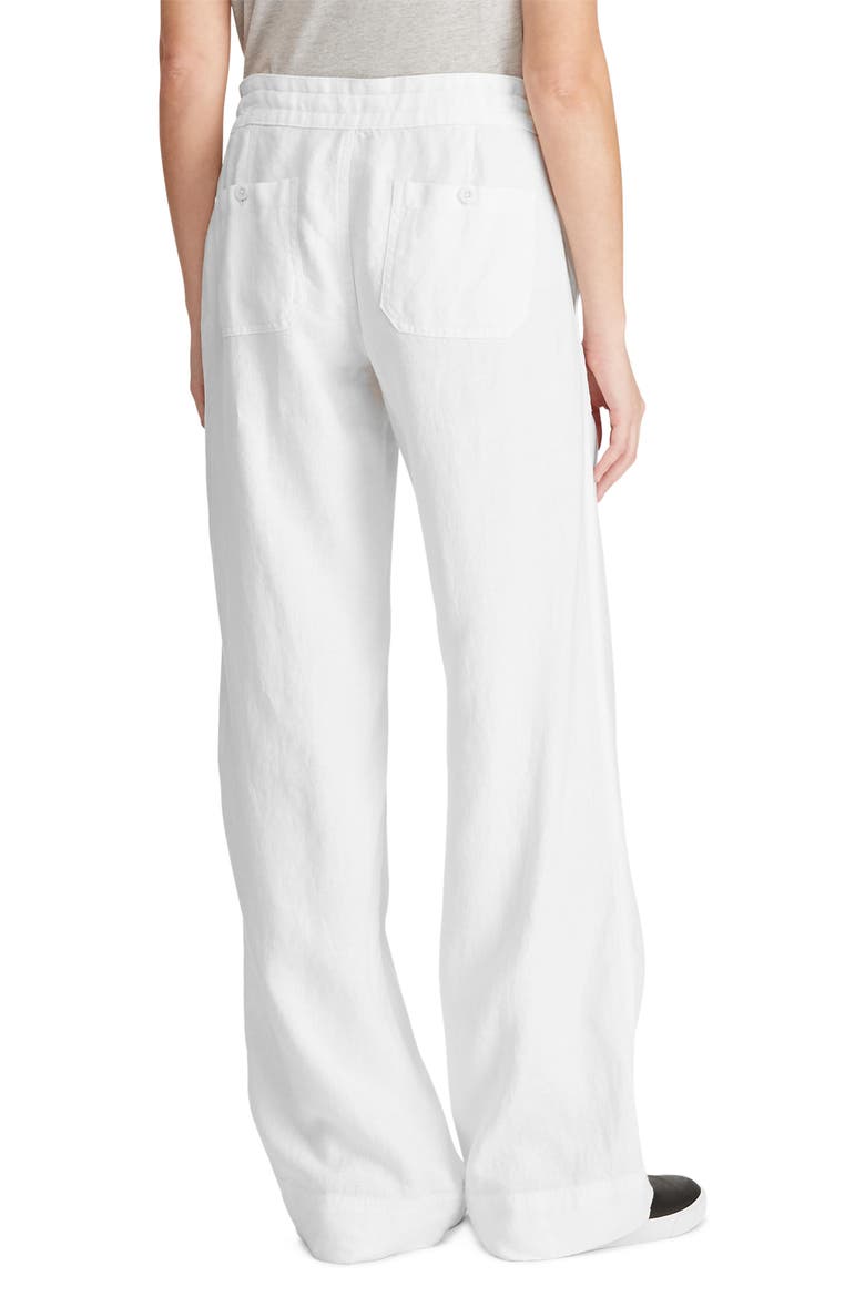 Wide Leg Linen Pants, Alternate, color, WHITE