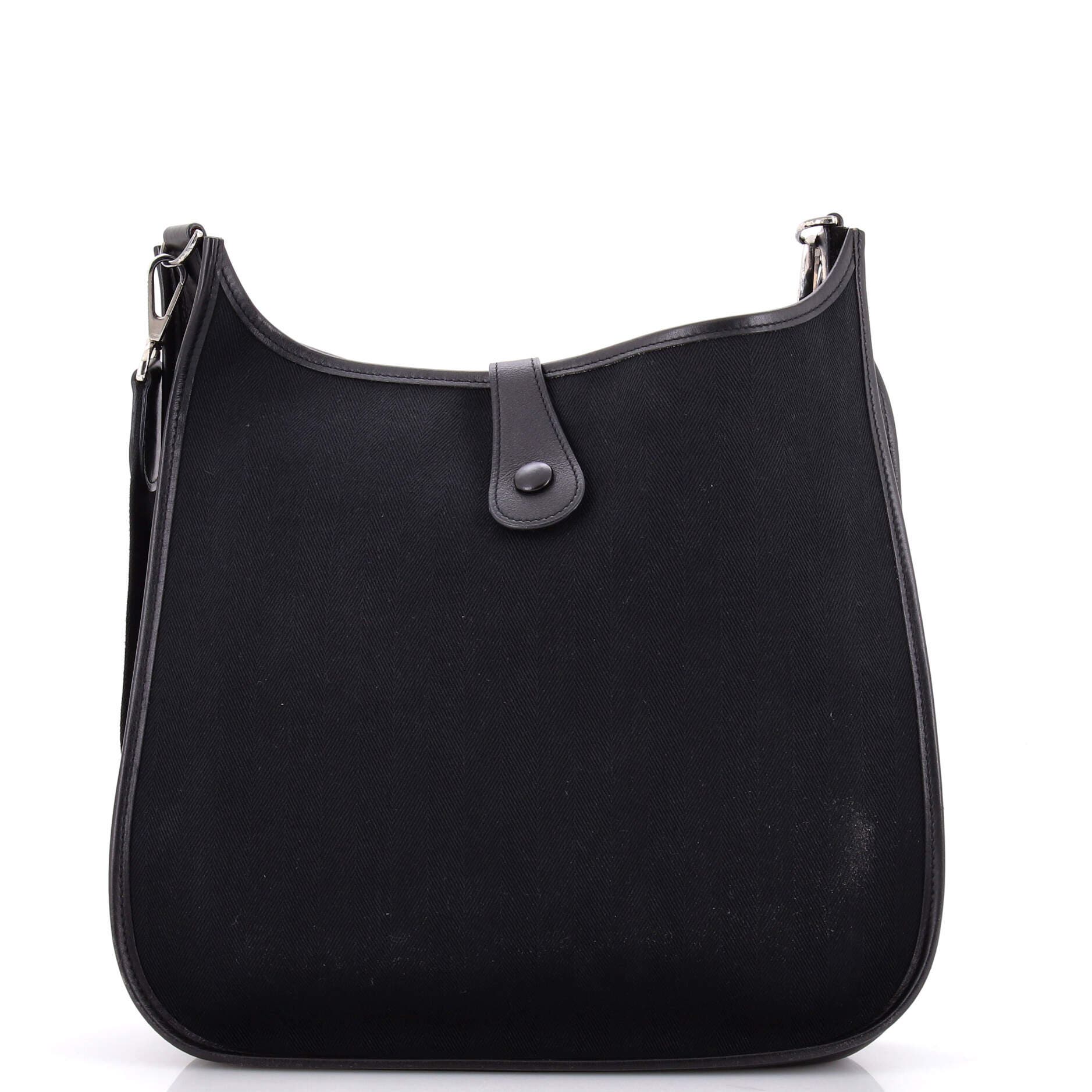 Evelyne Bag Gen I Toile and Leather GM, Alternate, color, Noir