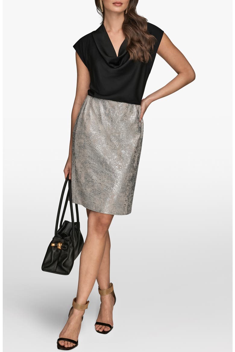 Metallic Foil Pencil Skirt, Alternate, color, VAPOR/ GOLD