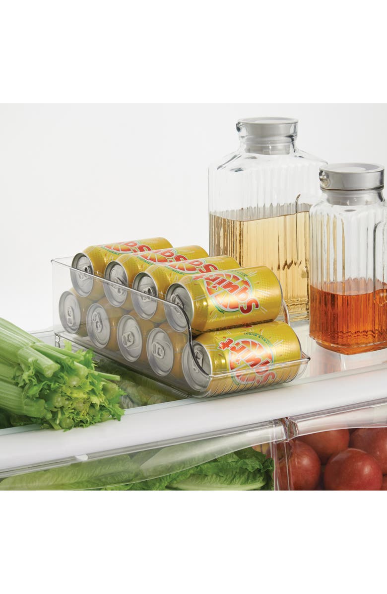 iDesign Set of 3 Water Bottle Organizer and Soda Can Dispenser - Clear, Alternate, color, Clear