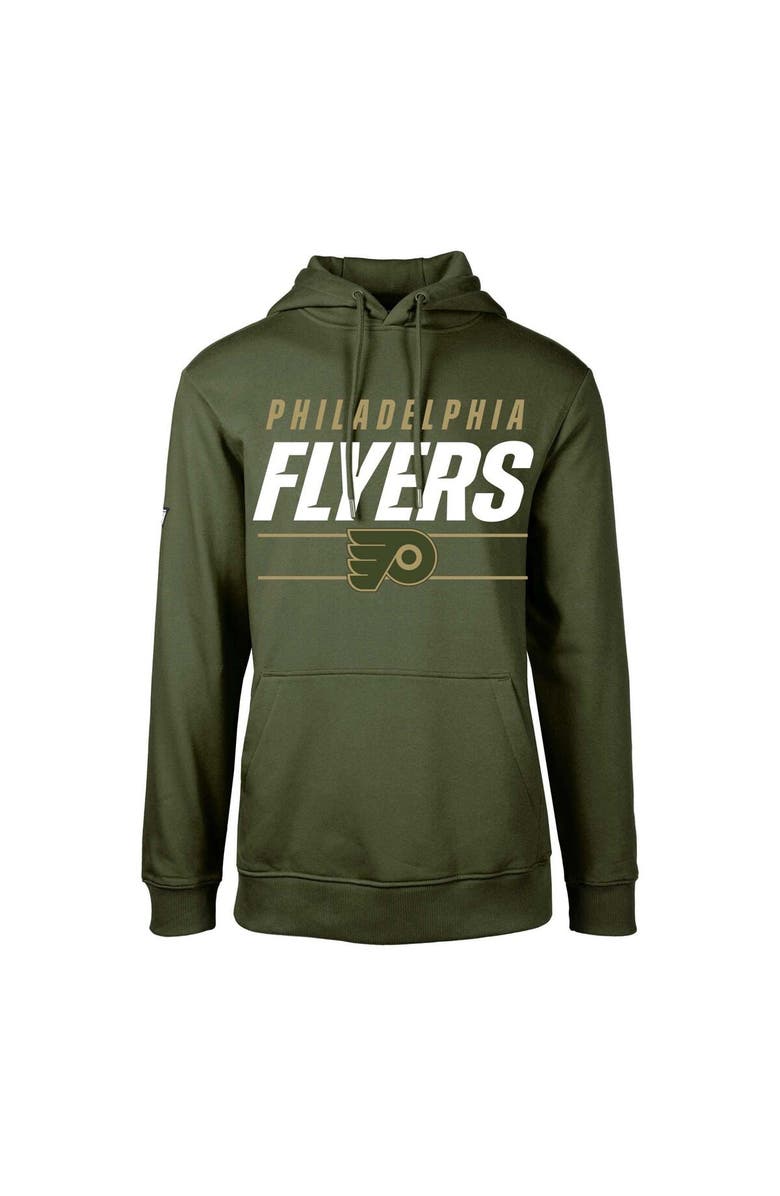 LEVELWEAR Youth Levelwear Olive Philadelphia Flyers Podium Fleece Pullover Hoodie, Main, color, Olive