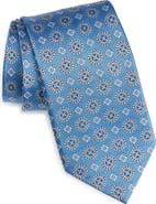 David Donahue Neat Medallion Silk Jacquard Tie