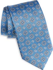 David Donahue Neat Medallion Silk Jacquard Tie
