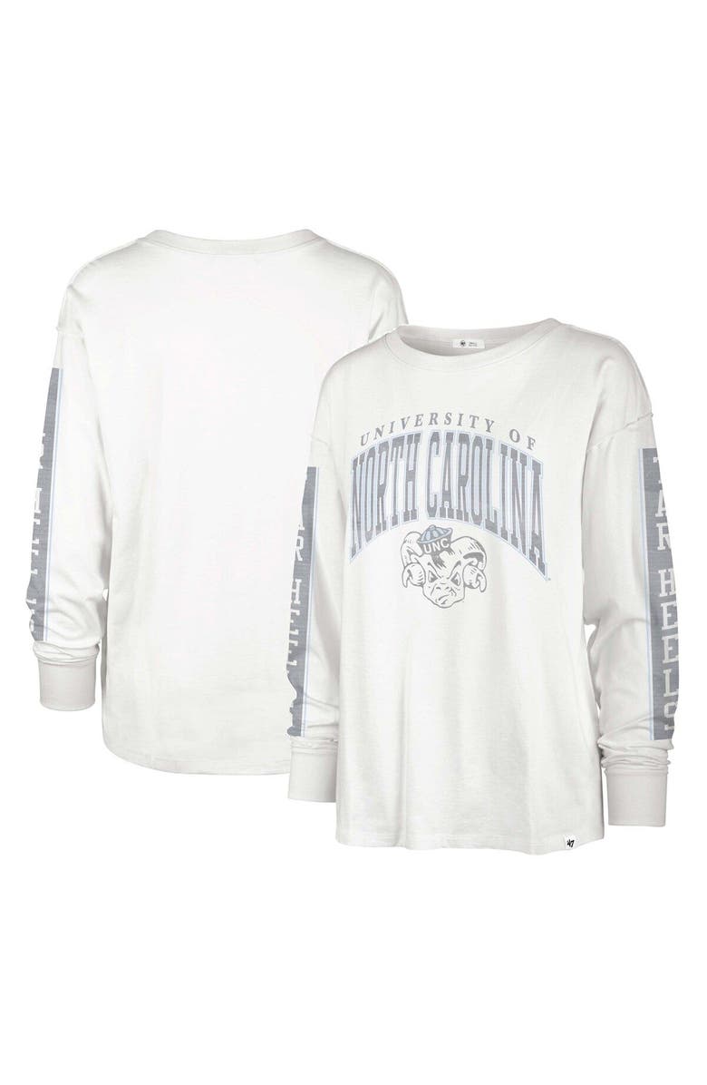 '47 Women's '47 Cream North Carolina Tar Heels Statement SOA 3-Hit Long Sleeve T-Shirt, Main, color, White