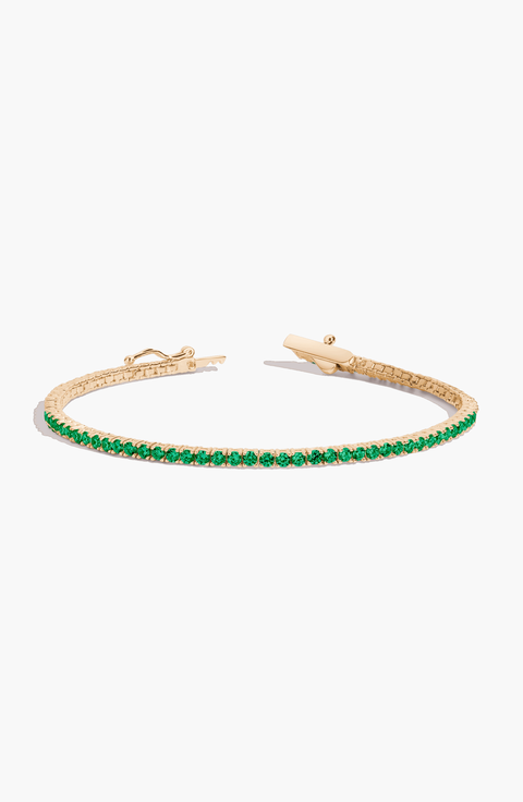 Lab Grown 3ct Green Emerald Tennis Bracelet