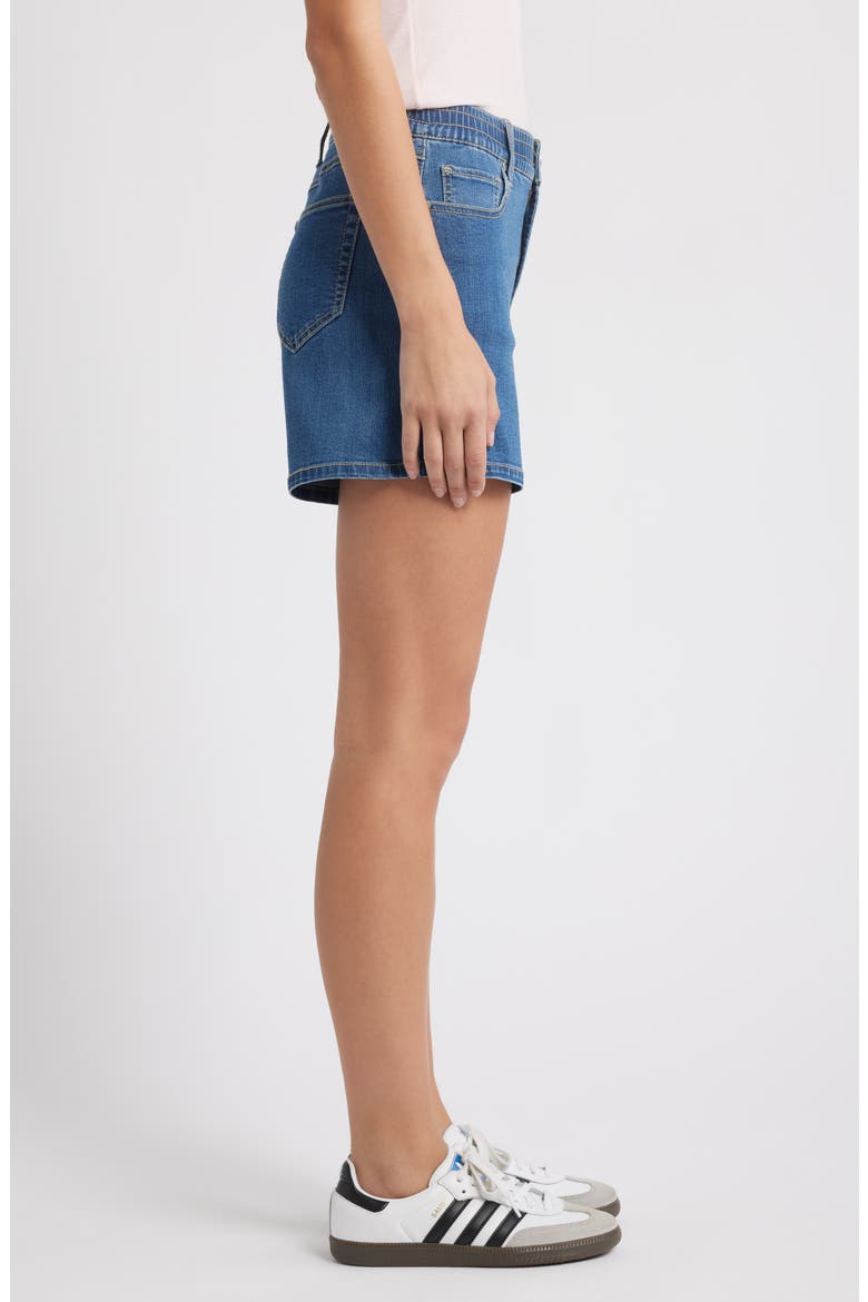 High Waist A-Line Mid Thigh Denim Shorts, Alternate, color, IMAN