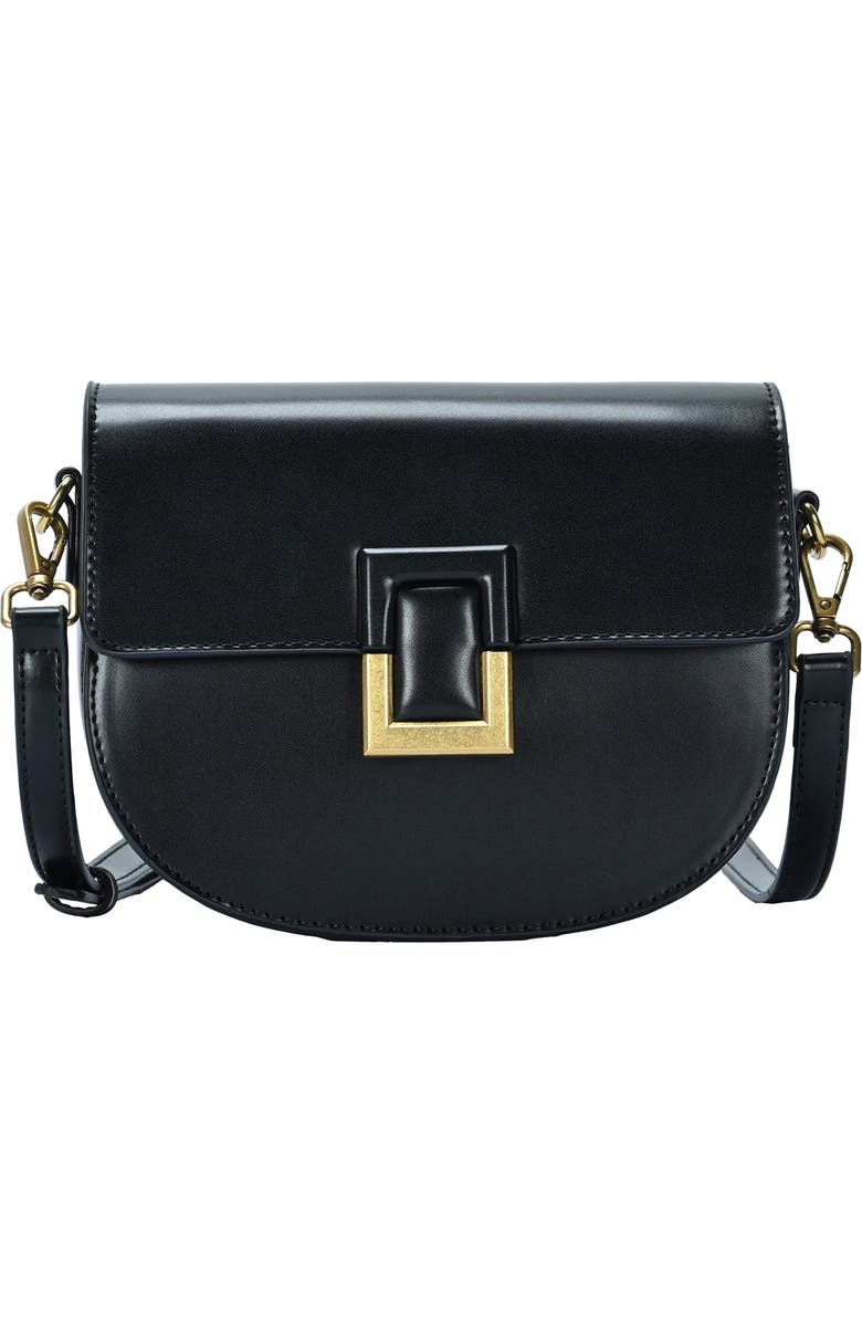 MMS Design Studio Square Buckle Crossbody Bag, Main, color, Black