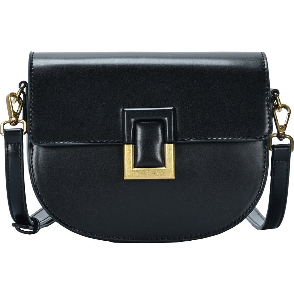 Mms Design Studio Square Buckle Crossbody Bag In Black
