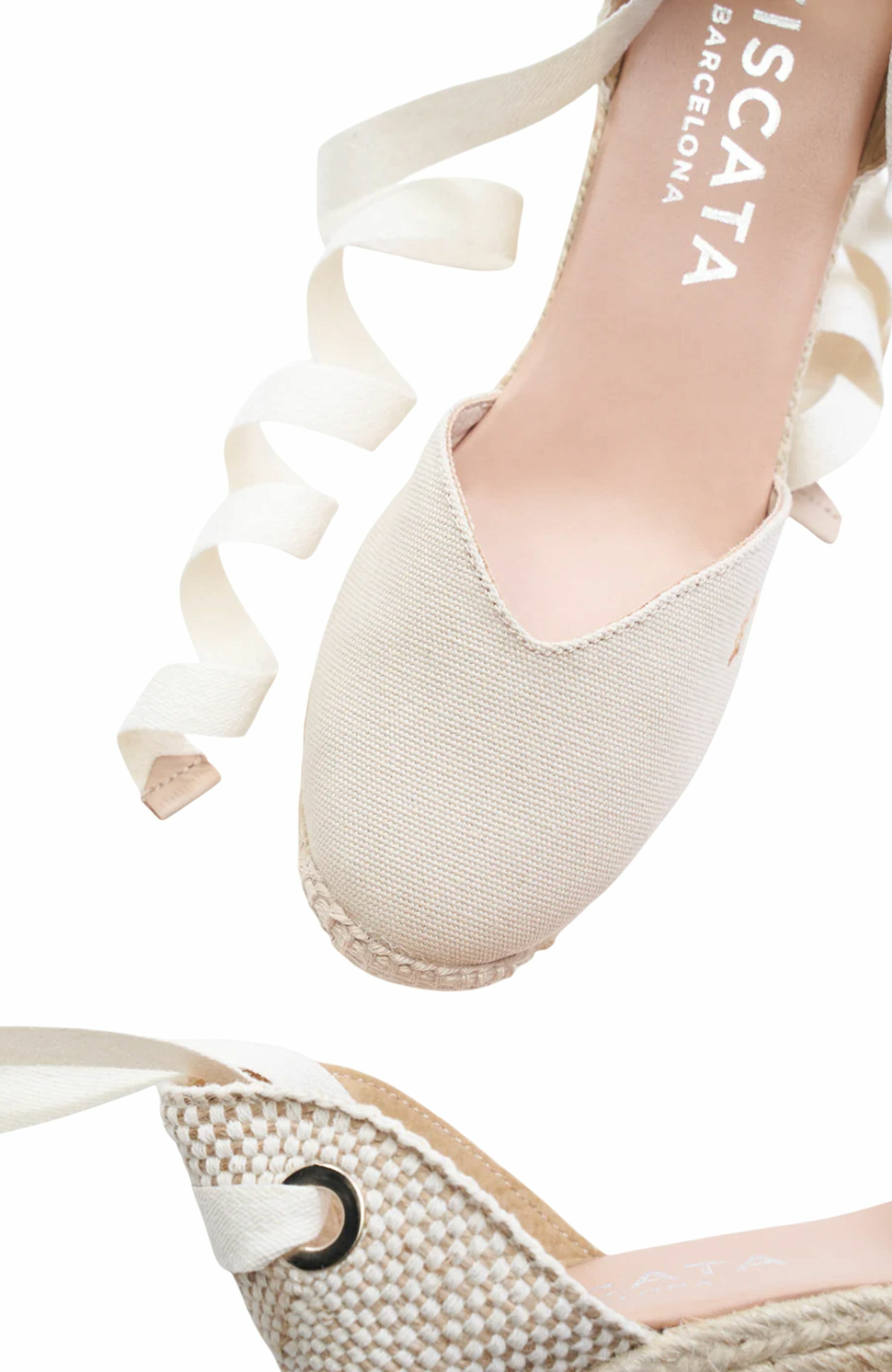 VISCATA Gava Canvas Espadrille Wedges, Alternate, color, Beige