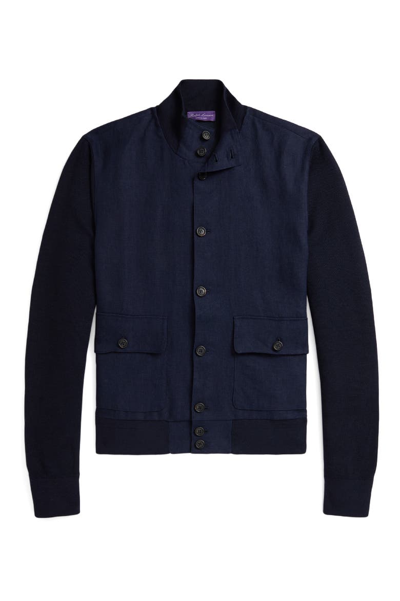 Mixed Media Jacket, Main, color, NAVY