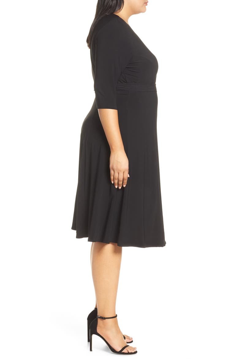 Essential Wrap Dress, Alternate, color, BLACK NOIR