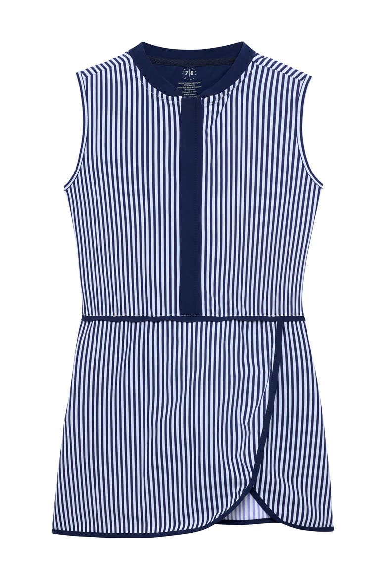 Sleeveless Dress, Main, color, Navy Striped