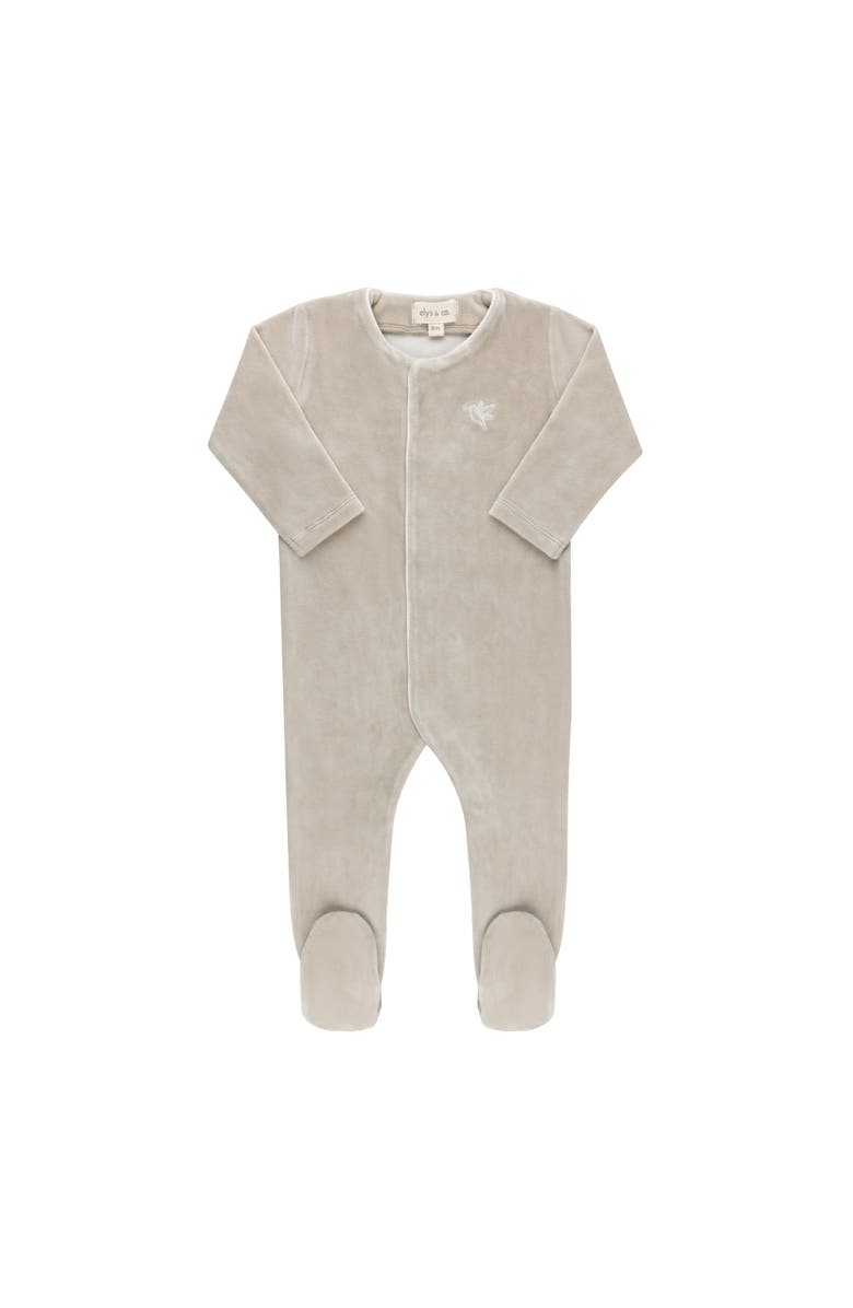 Ely's & Co. Velour Embroidered Bird & Butterfly Collection - Footie, Alternate, color,