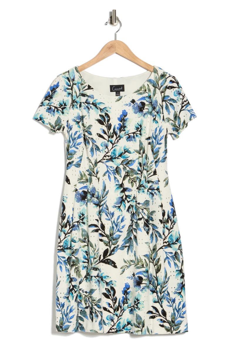 Eyelet Embroidered Dress, Alternate, color, BLUE