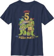 TEENAGE MUTANT NINJA TURTLES Boy's Teenage Mutant Ninja Turtles 5th Birthday Pizza Party Graphic T-Shirt