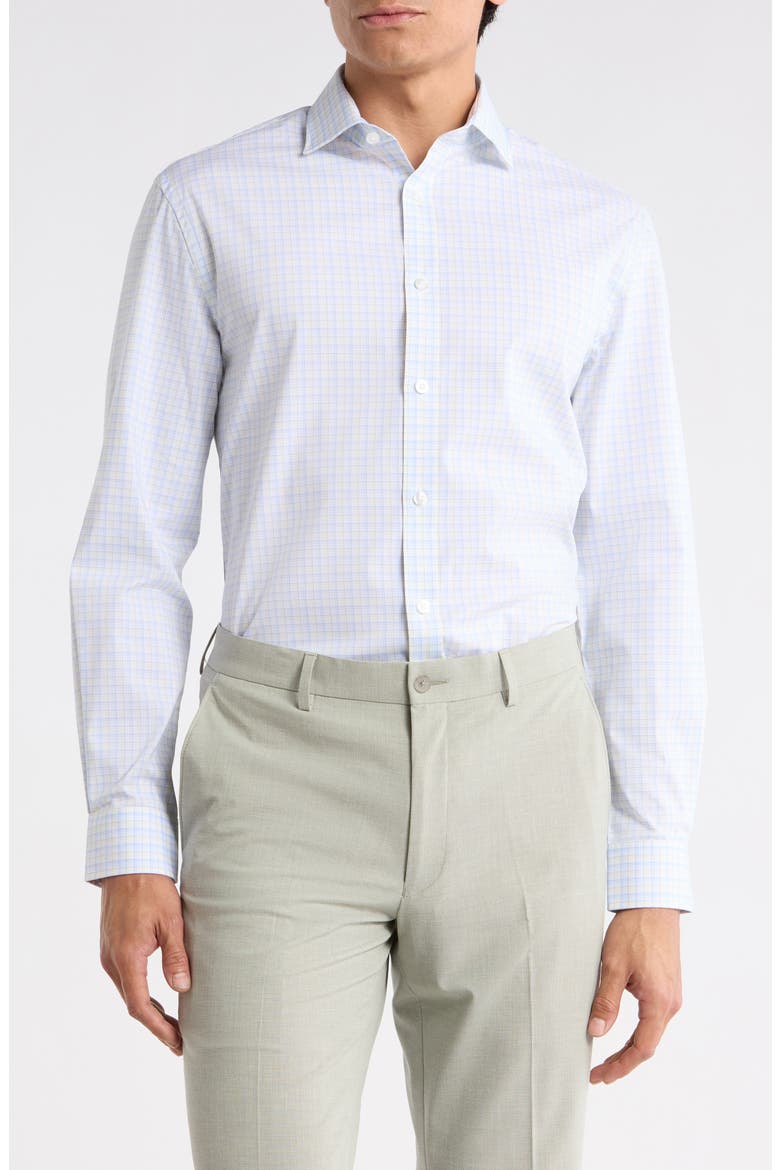 Slim Fit Stretch Dress Shirt, Main, color, LEMON CREAM